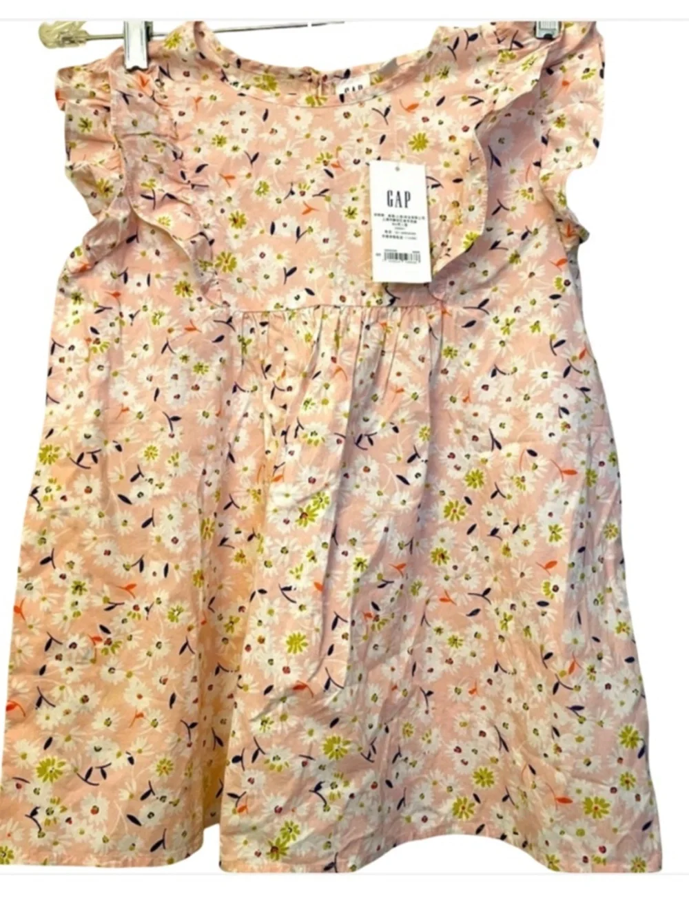 NWT -GIRLS XXL GAP RUFFLE Babydoll Bohemian breathable floral sleeveless top